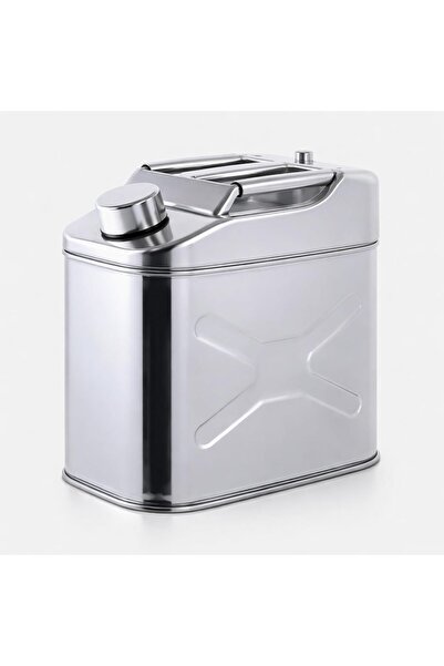 AutoFamily جركن معدني عسكري سعة 10 لتر فضي للسيارات والجيبات والمركبات الأخرى