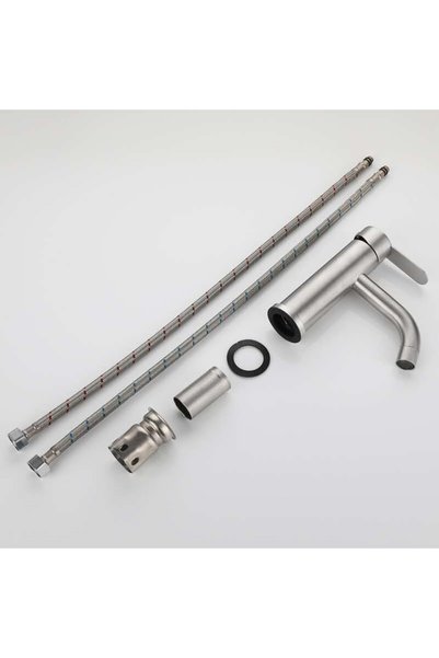 HTH Faucets for Bathrooms And Kitchens Feature a Durable Stainless Steel, a Curved Water Spout