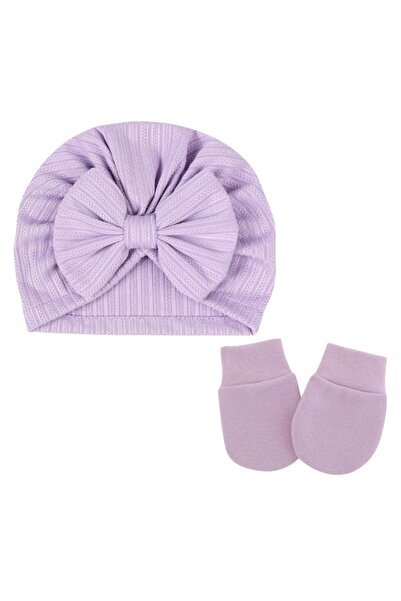 Bambimici - BabyBow Turban Hat and Mittens - Multicolor - 0M to 6M