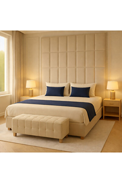 BedBoss Luxury Bed Wall with Modern Design Bed Base Height 140cm