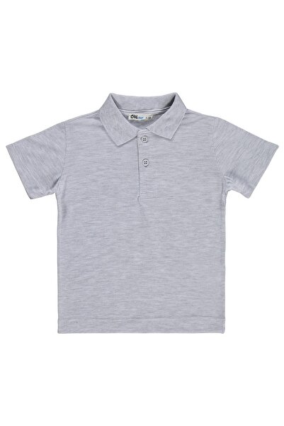 Civil Boys Boy's Palm Tree Embroidered Polo Collar T-Shirt for Ages 2-5 - Gray