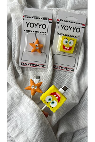 YOYYO Sponge Bob Şarj Kablosu Ucu Koruyucu Seti
