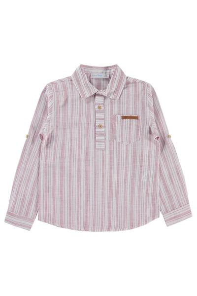 ZEYNEVA Тимо Мъжка риза на райета с частични кръпки за момчета 6-9 години - Б...