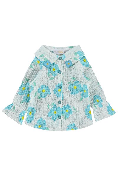 ZEYNEVA Риза с яка за момичета Timo 6-18 месеца - Синя