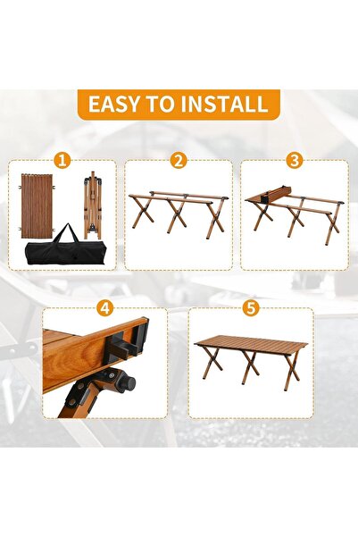 AutoFamily AUTO FAMILY Folding Aluminum Camping Table 90CM – Roll-Up Table, P...