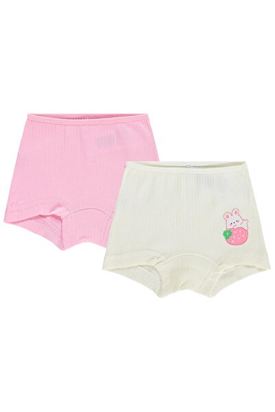 Civil Girls Çilek Ribana 2-10 ετών Κοριτσίστικα Μπόξερ 2 τεμαχίων - Στάνταρ