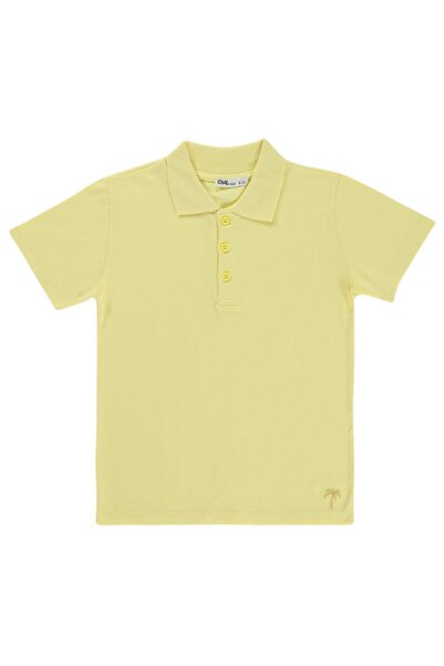 Civil Boys Boy's Palm Tree Embroidered Polo Collar T-Shirt for Ages 6-9 - Yellow