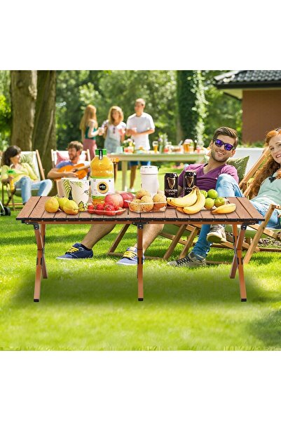 AutoFamily AUTO FAMILY Folding Aluminum Camping Table 60CM – Roll-Up Table, Portable Lightweight Grill Table