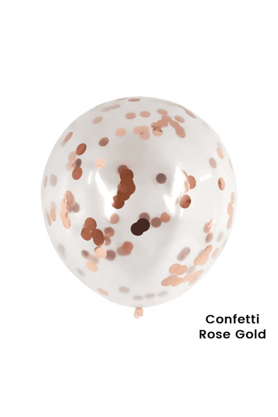 Baloane De Poveste Set 5 Baloane latex cu Confetti 30 cm – Rose Gold