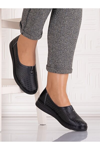 ADS Amosa Women's Black Casual Shoes Made from Ecological Leather, Size 39