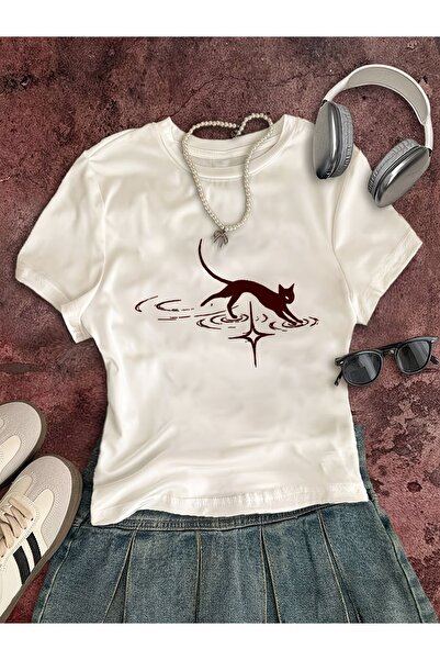 Toum Kemer Boy Sweet Cute Cat Crop Blouse