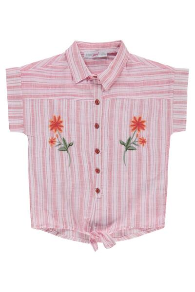 ZEYNEVA Μπλούζα Timo Gül με Κέντημα και Δέσιμο - Κόκκινο