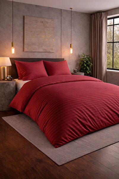 Bella Home Double Striped Satin Duvet Cover Set |   Comfortable & Stylish |  ...