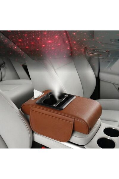 AutoFamily Car Armrest with Cup Holder, USB Charging & Laser Star Light