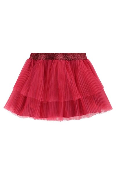 Civil Girls تنورة متعددة الطبقات للأعمار من 4 إلى 9 سنوات - أحمر