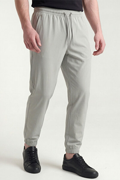 Veleno Men's Gray Parachute Fabric Trousers with Elasticated Cuffs, Zipper Cl...
