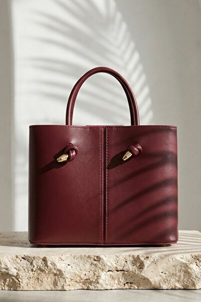 InStyle Četvrtasta šivana ženska torba za ruke i preko ramena u bordo crvenoj...