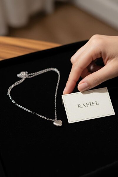 rafiel Minimalist Kalp Çelik Zincir Kolye - Şık Tasarım Sevgiliye Hediye - 44...