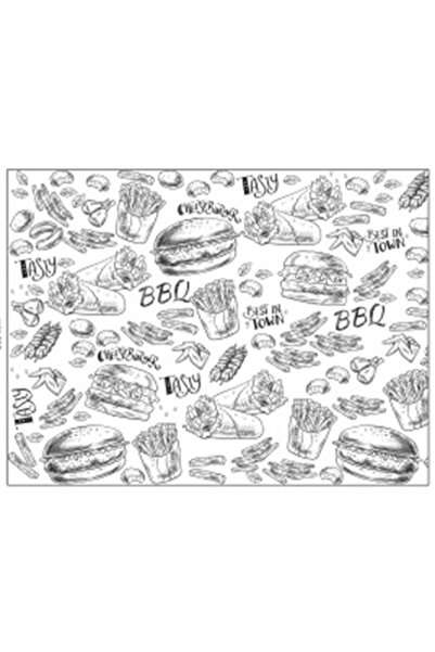 msg Set 100 naproane masa, hartie alba, imprimate, 300x400 mm