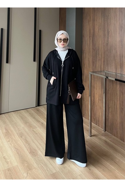 vikitekno Women's Premium Modal Fabric Hooded Two-Piece Set