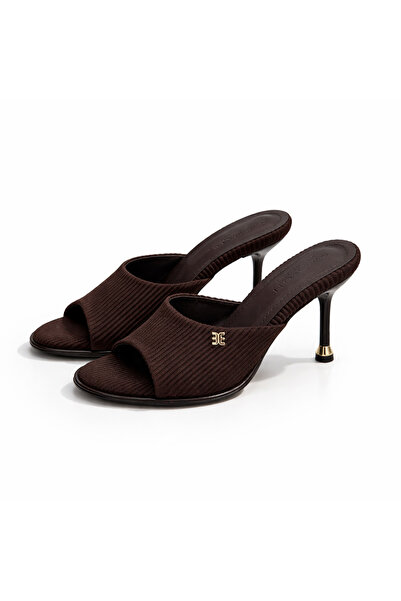 PATRON SHOES Women's Open Toe 8 cm Heeled Slippers Comfortable Stylish Model