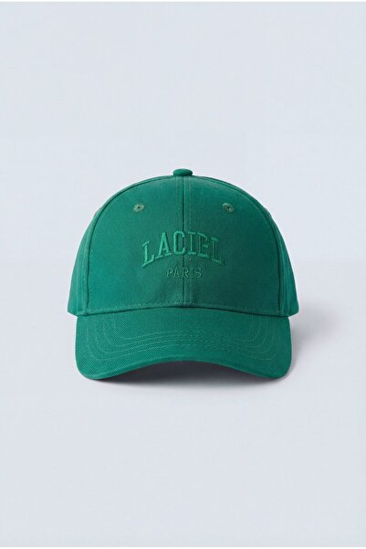 Magu قبعة قطنية خضراء للأطفال من الجنسين - مزينة بتطريز نصي