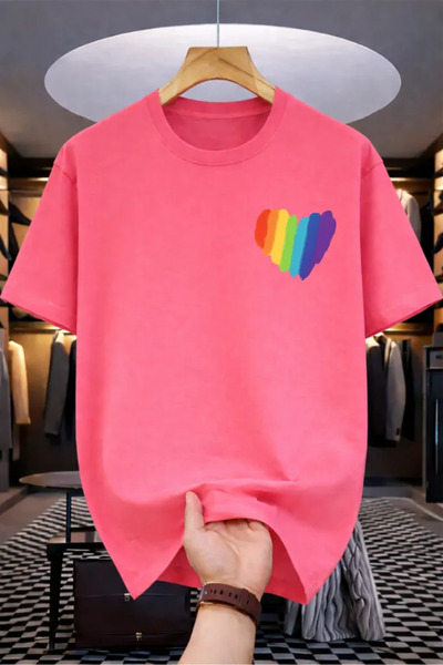 Pink Sky Tricou oversize premium 100% bumbac, unisex, croială confortabilă, t...