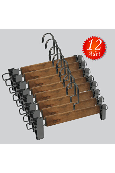 NYN Набір з 12 дерев'яних (чорний нікельований гачок) прищіпок для спідниць/ш...
