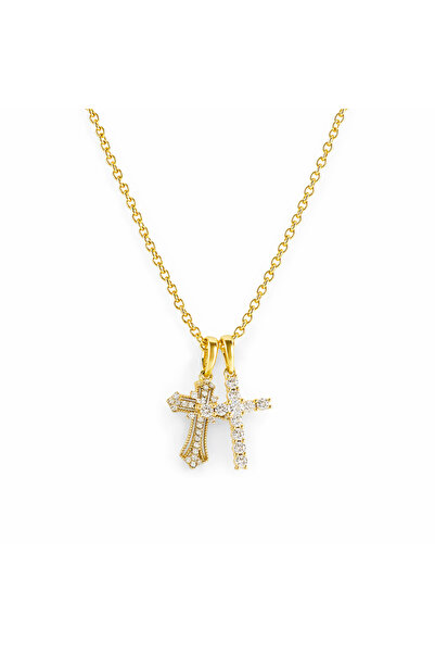 NOVVO Cross Necklace Plated with 18k Gold