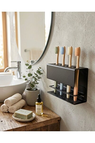 LUXXERA CONCEPT Metal Diş Fırçalık Diş Fırçası Standı Banyo Organizer