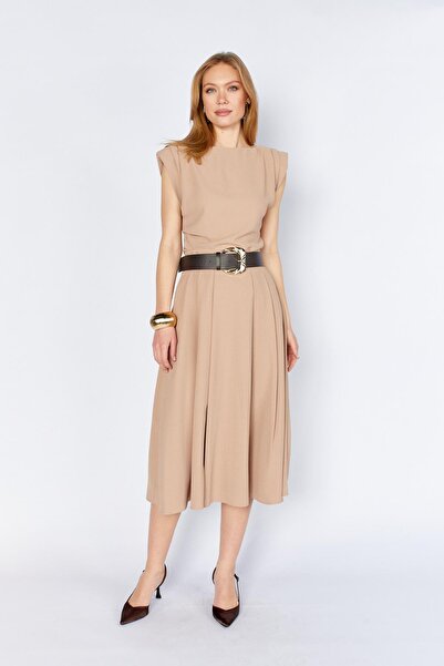 TENA Women's Mink 3496 Pleated Midi Skirt