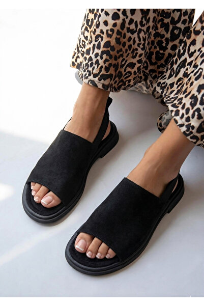 guijarro Sandale confortabile de zi cu zi pentru femei, din piele intoarsa ne...