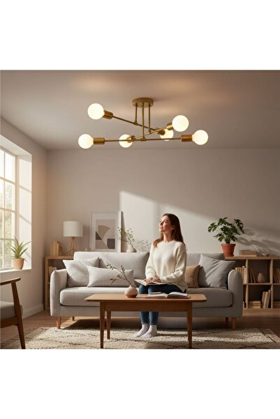 Luxera Lighting ASTRA GOLD CHANDELIER 6XE27 42W 700X200mm