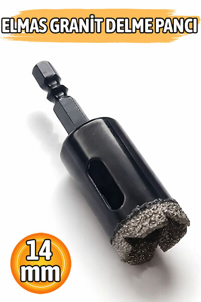 Badem10 Bits Saplı 14 mm Elmas Granit Panç Seramik Fayans Mermer Delici Uç Yü...