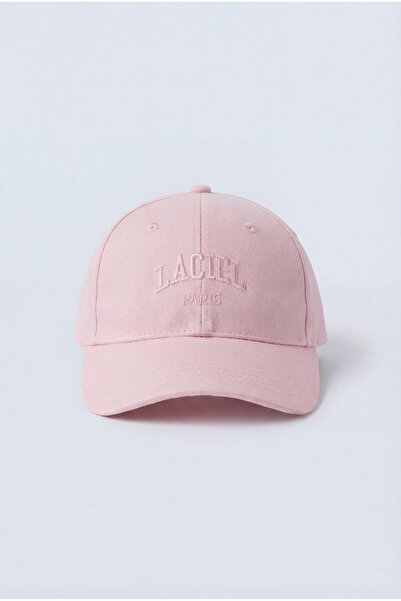 Magu قبعة قطنية وردية اللون للأطفال من الجنسين - مزينة بتطريز نصي