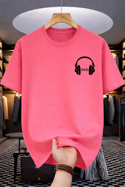 Pink Sky Premium Oversize T-Shirt 100% Βαμβάκι Unisex Άνετη Εφαρμογή Τάση Νέα...
