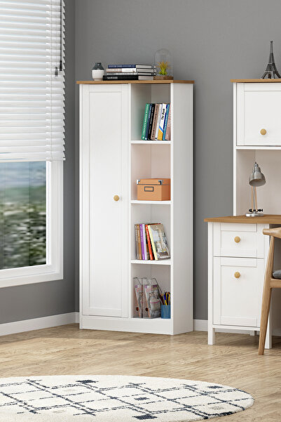 Avmpark Sobre Kitaplık Çıtalı Çok Amaçlı Dolap Sepet Beyaz
