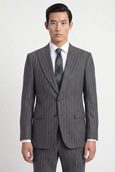 Giotelli Men's viscose blend 6 drop classic dark grey suit