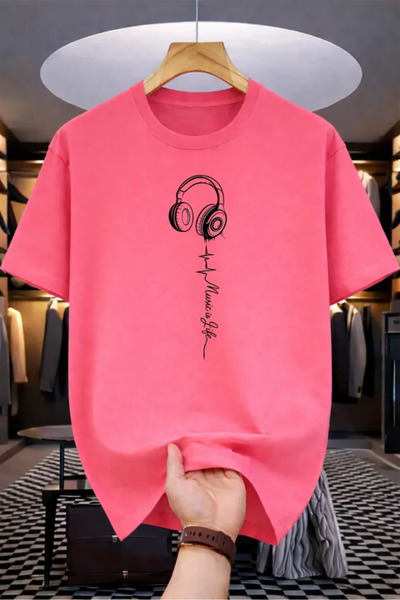 Pink Sky Tricou oversize premium 100% bumbac, unisex, croială confortabilă, t...