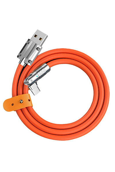 Alfais 6015 Usb To Type C Hızlı Şarj Data Kablosu Çevirici Dönüştürücü Adaptör 180° Döner 120W 1M