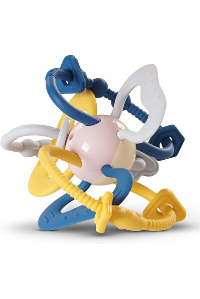 BAYBEE Silicone Teether BPA-Free Manhattan Rattle Loops Chew Toy for Teething Gums Toddlers