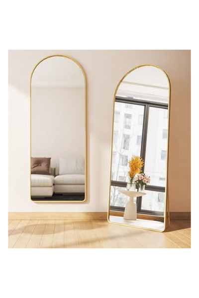 KEKE مرآة كاملة للجسم مقاس 50×150 سم مع حامل، إطار ألومنيوم، مرآة أرضية أو قا...