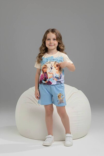 Yağmur Giyim PJKSKT Κοριτσίστικο κοντομάνικο σετ με σορτς με σχέδια 6592