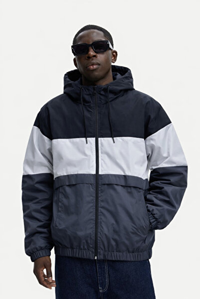 DAMGA JEANS Ανδρικό αδιάβροχο με καθημερινό σχέδιο και επένδυση, καπνιστό