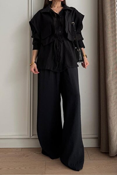 Suziş طقم قميص وبنطلون بتفاصيل مزينة بالجرانيت 51309