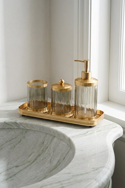 ACAR طقم حمام سبايفي مع موزع صابون سائل وحامل قطن