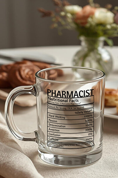 giftkonsept Pharmacist Nutrition Facts Tasarımlı Eczacıya Hediyelik Eğlenceli...