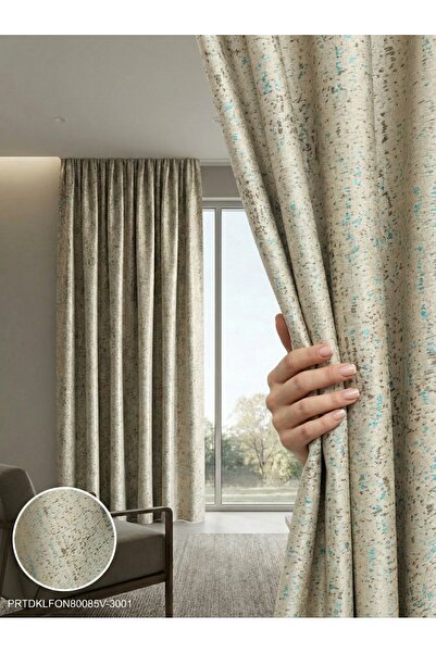 LEVENT ÖZEL PratikFon Jakar Dokuma Fon Perde 140x260 cm Az Işık Geçiren