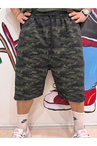 Bas Body FitnessWear Camouflage Color Double Deep Pocket Summer Capri Shorts
