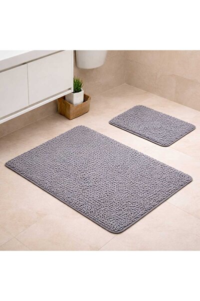 Aurada Spina İtalyan Makarnalı Kaydırmaz Tabanlı 2'li Banyo Paspası